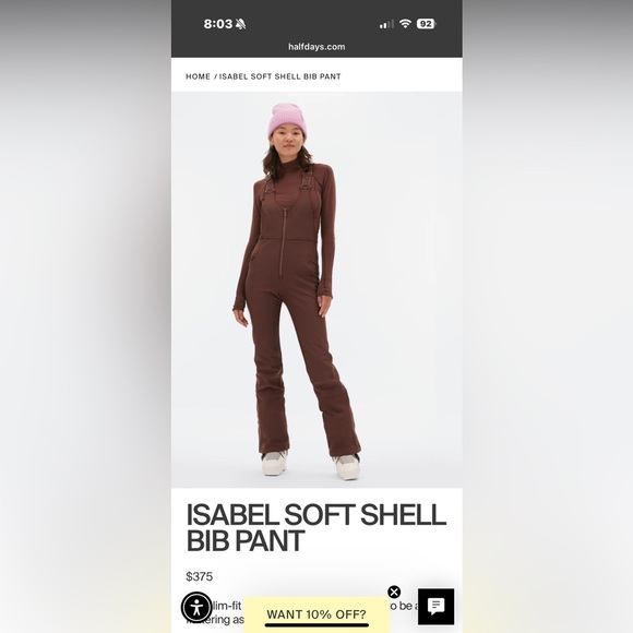 HalfDays Isabel Chocolate Brown ski bib - Picture 1 of 6
